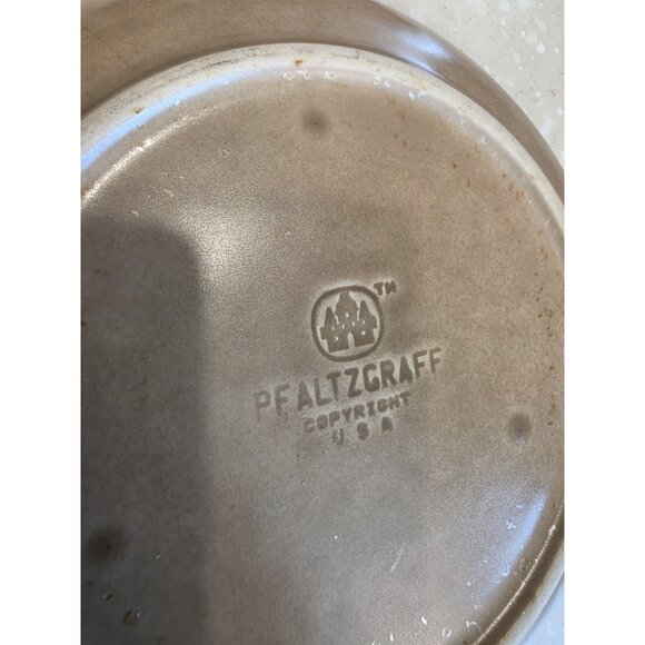 Pfaltzgraff Folk Art Stoneware 4 Salad/Dessert/Bread Plates 7” Tan Blue Vintage - Picture 7 of 8